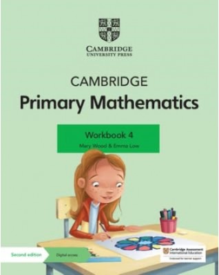 Coperta cărții "Cambridge Primary Mathematics Workbook 4 with Digital Access (1 Year) (Cambridge Primary Maths)" de autor necunoscut