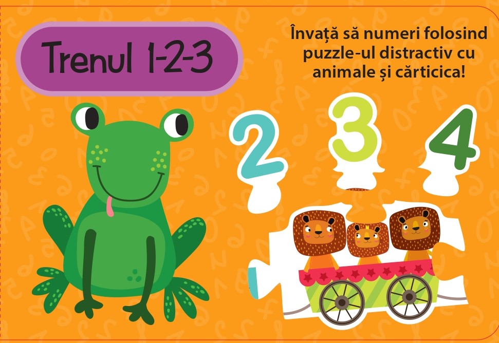 Coperta cărții "TRENUL 1-2-3 (Set carte + puzzle)" de autor necunoscut