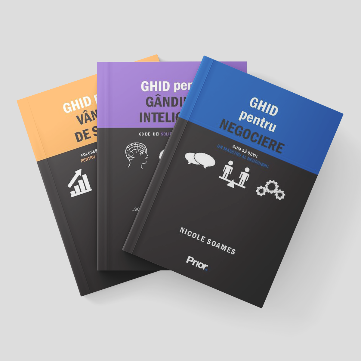 Coperta cărții "Ghid pentru vanzari de succes+Ghid pentru gandirea inteligenta+Ghid pentru negociere" de autor necunoscut