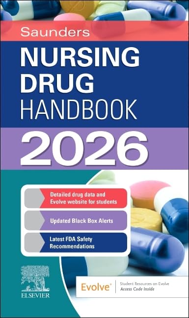Coperta cărții "Saunders Nursing Drug Handbook 2026 1st Edition" de autor necunoscut