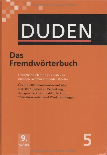 Coperta cărții "Der Duden in 12 B&amp;#228;nden - Band 5 : Das Fremdw&amp;#246;rterbuch" de autor necunoscut
