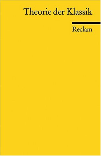 Coperta cărții "Theorie der Klassik" de autor necunoscut