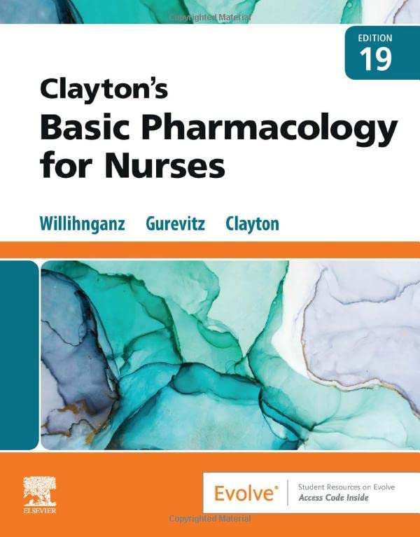 Coperta cărții "Clayton&amp;#146;s Basic Pharmacology for Nurses 19 edition" de autor necunoscut