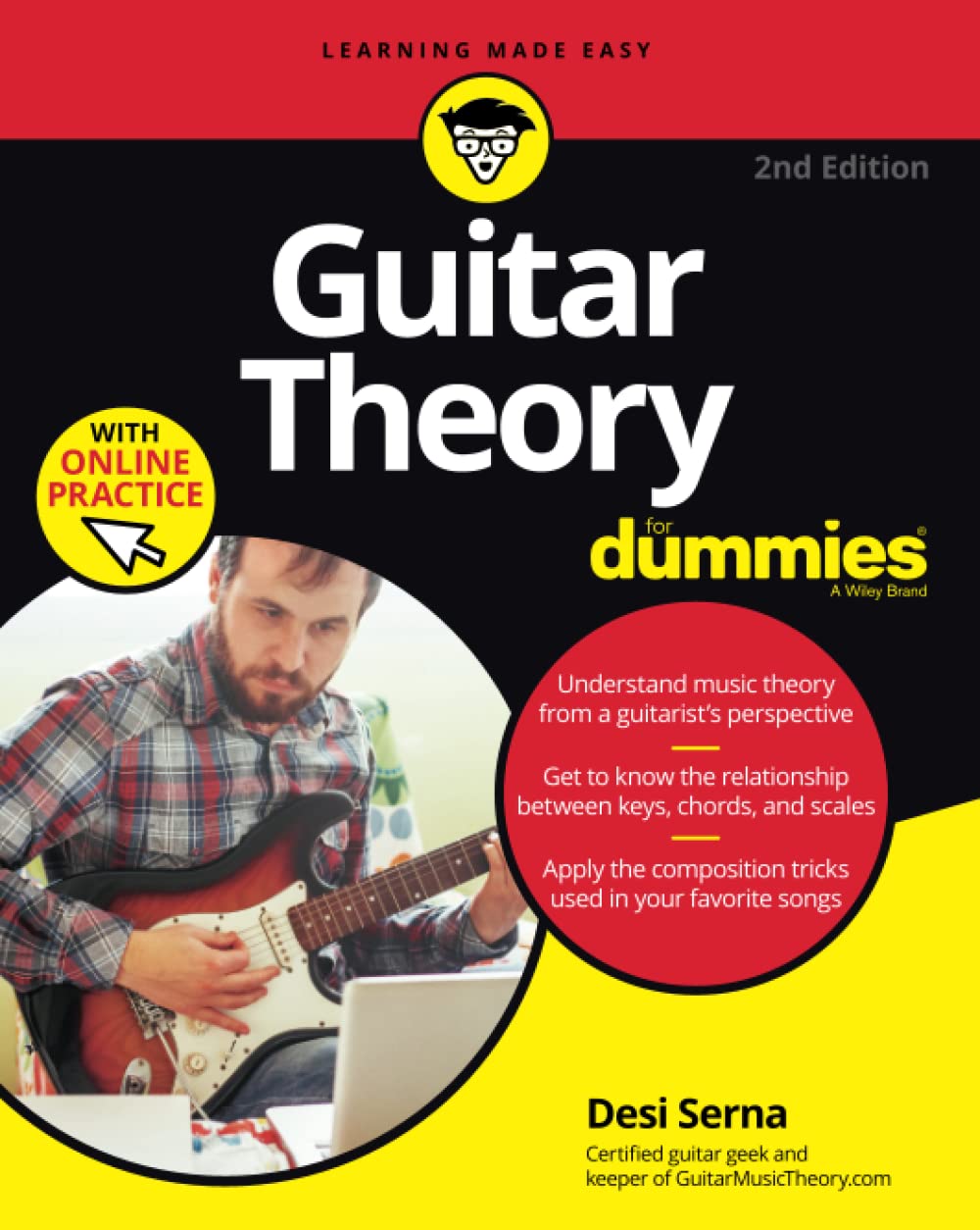 Coperta cărții "Guitar Theory For Dummies with Online Practice" de autor necunoscut