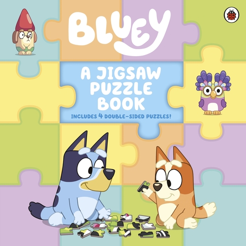 Coperta cărții "Bluey: A Jigsaw Puzzle Book" de autor necunoscut