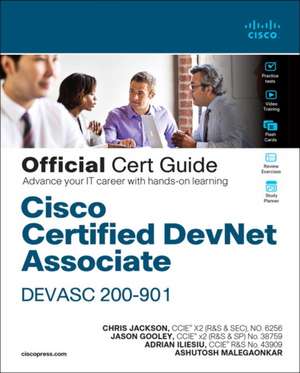 Coperta cărții "Cisco Certified Devnet Associate Devasc 200-901 Official Cert Guide" de autor necunoscut