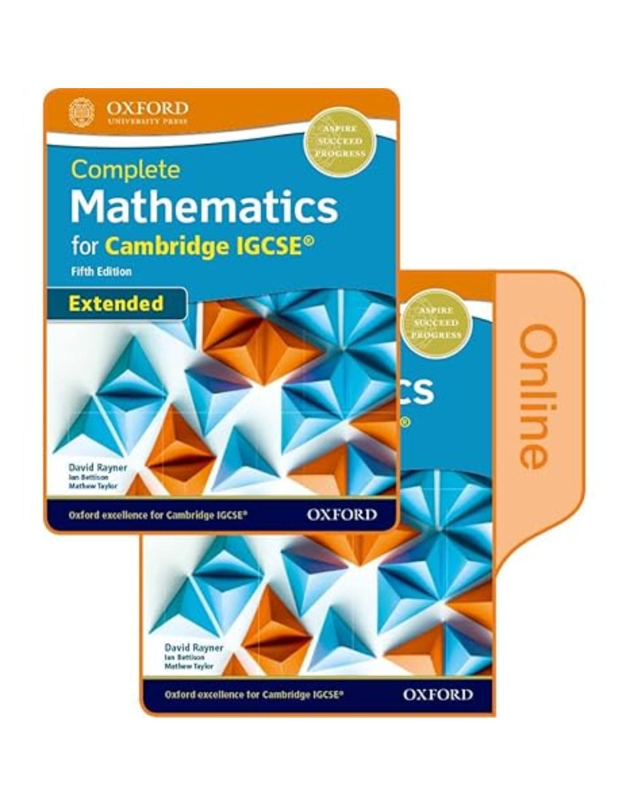 Complete Mathematics for Cambridge IGCSERG Student Book (Extended): Print & Online Student Book Pack 5th Edition