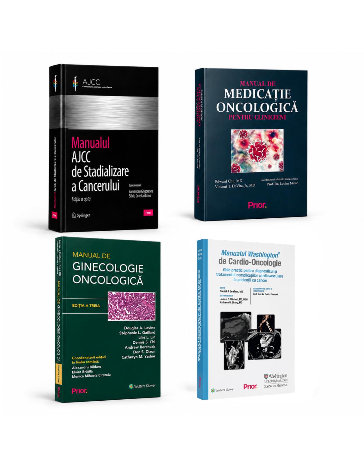 Pachet Oncologie Clinica: 4 manuale pentru stadializare, medicatie oncologica, ginecologie oncologica si cardio-oncologie