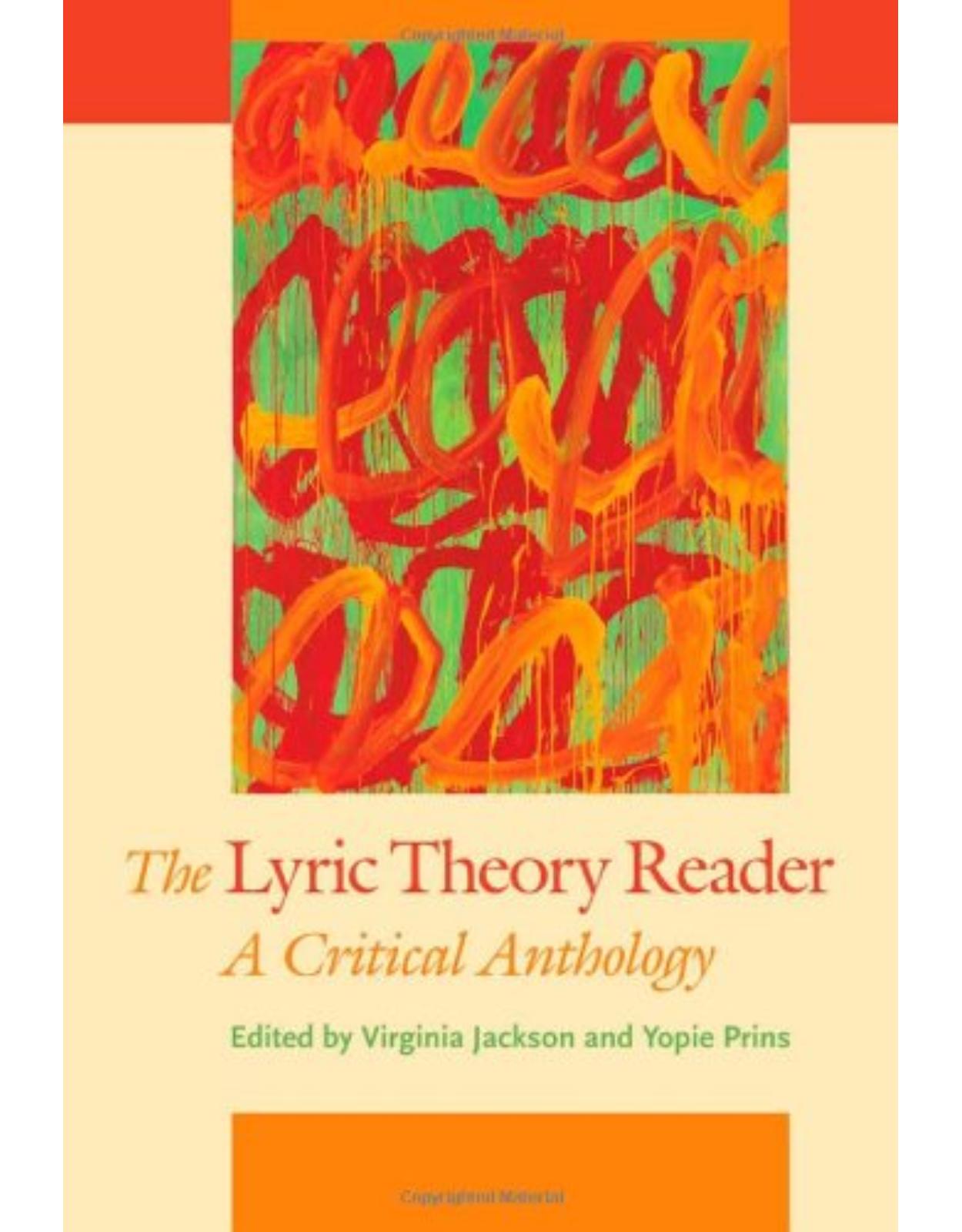 Lyric Theory Reader, A Critical Anthology