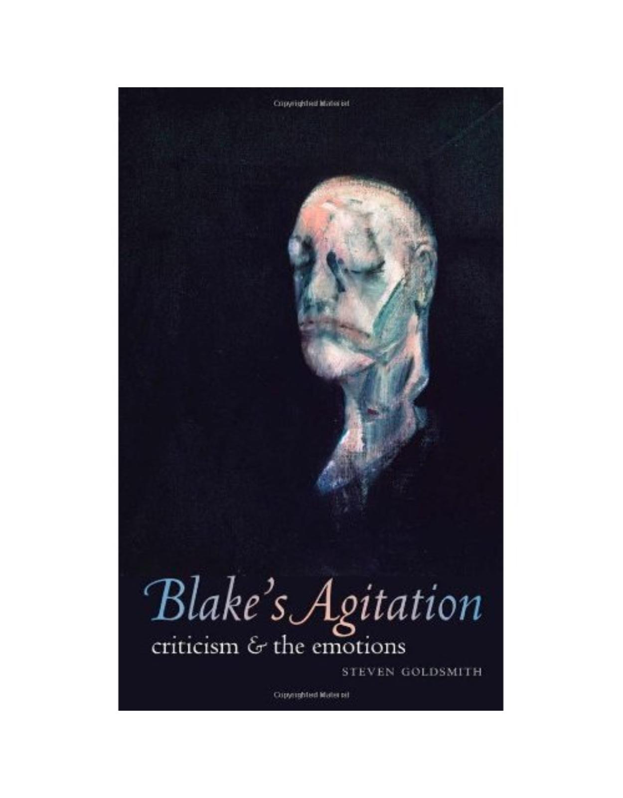 Blake's Agitation. Criticism and the Emotions