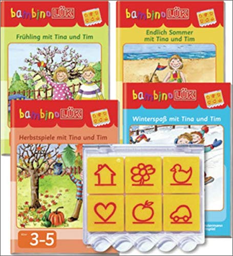 Coperta cărții "bambinoL&amp;#220;K-Set. it Tina und Tim durch das ganze Jahr: ab 3 Jahren" de autor necunoscut