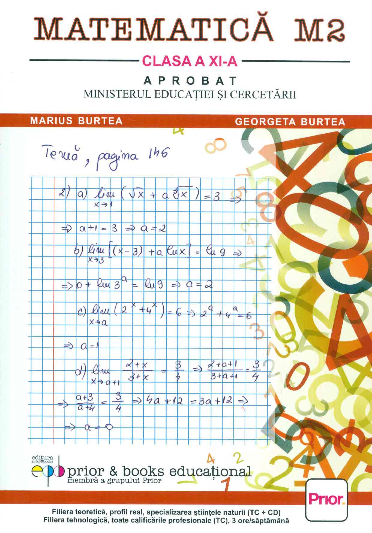Coperta cărții "Matematica M2. Manual pentru clasa a XI-a" de autor necunoscut