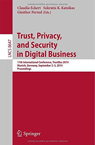 Coperta cărții "Trust, Privacy, and Security in Digital Business" de autor necunoscut