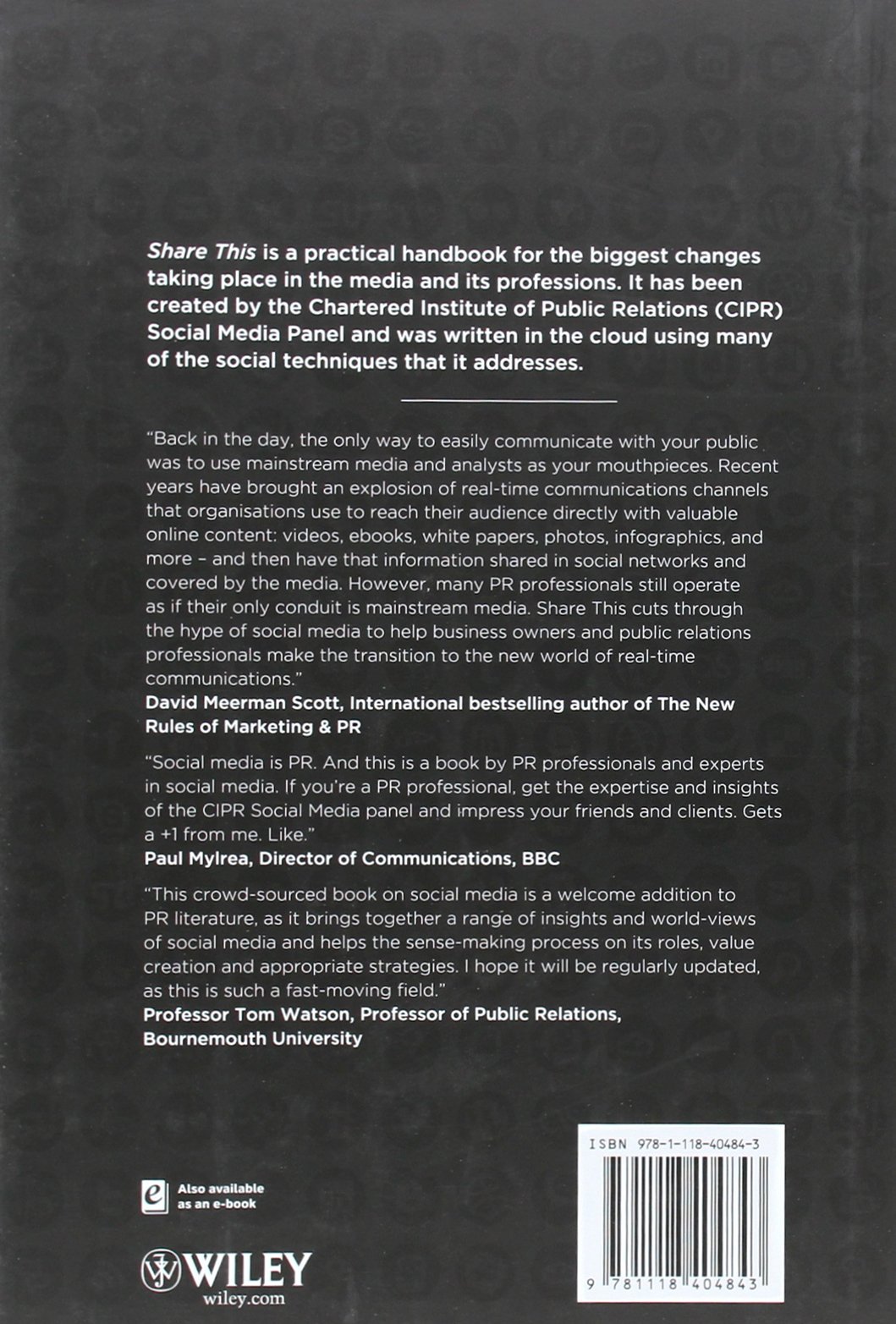 Coperta cărții "Share This - The Social Media Handbook for PR  Professionals" de autor necunoscut