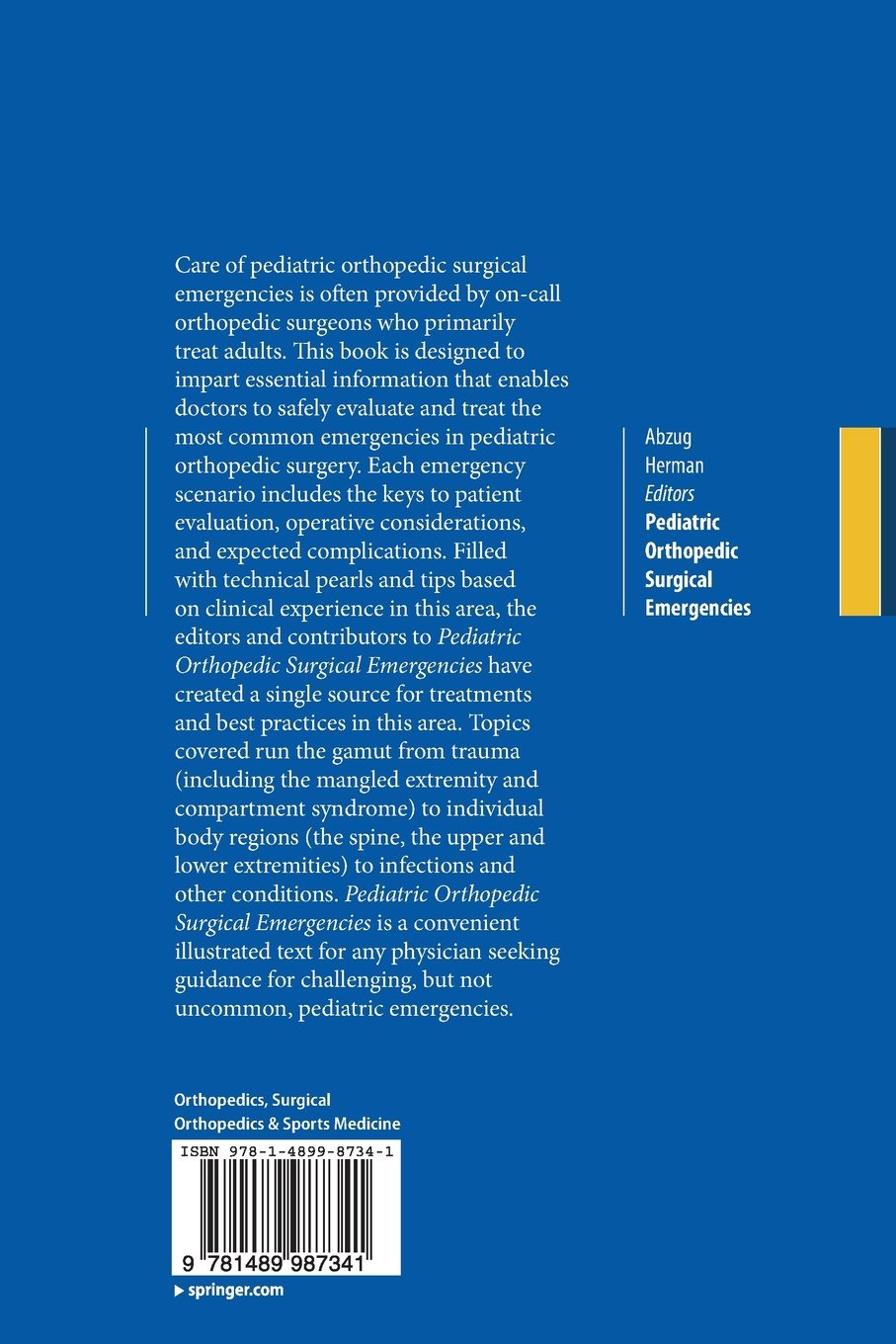 Coperta cărții "Pediatric Orthopedic Surgical Emergencies" de autor necunoscut