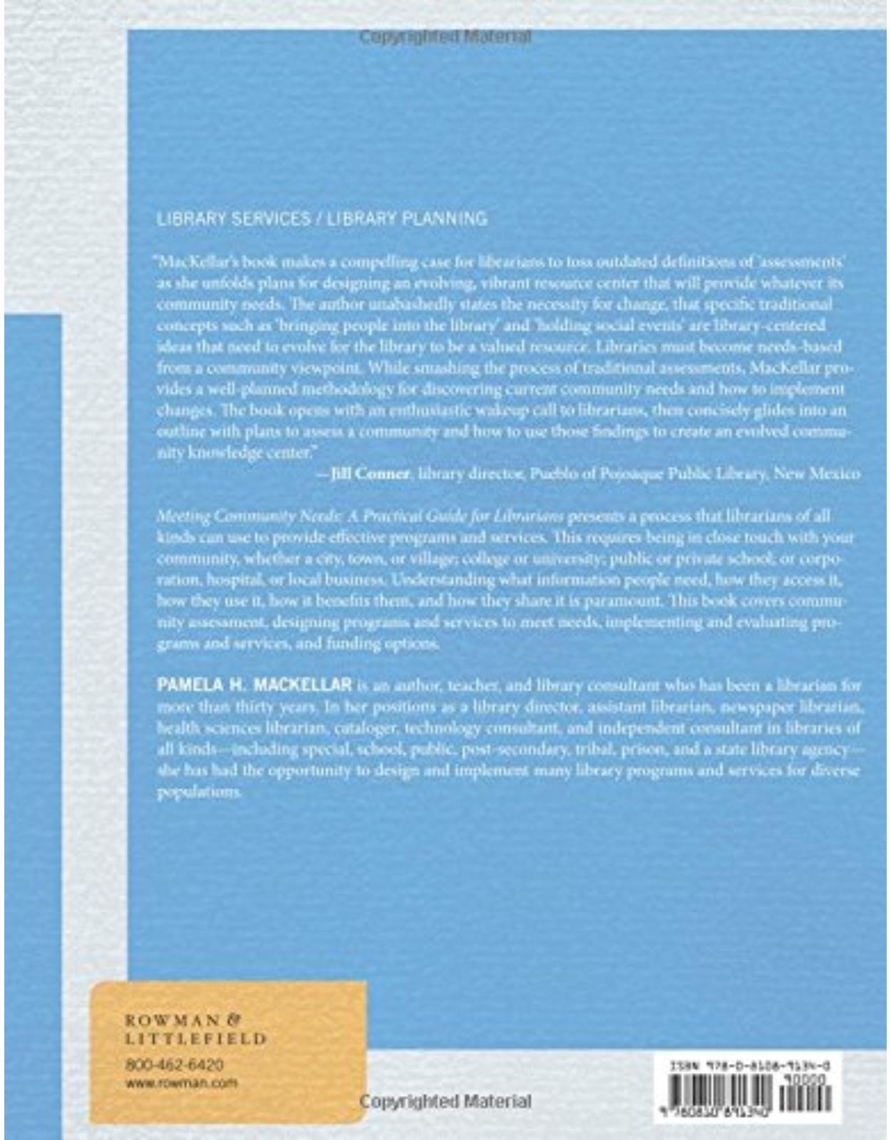 Meeting Community Needs  A Practical Guide for Librarians
