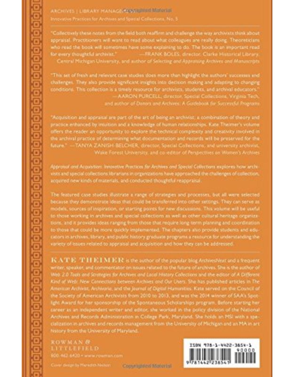 Appraisal and Acquisition  Innovative Practices for Archives and Special Collections