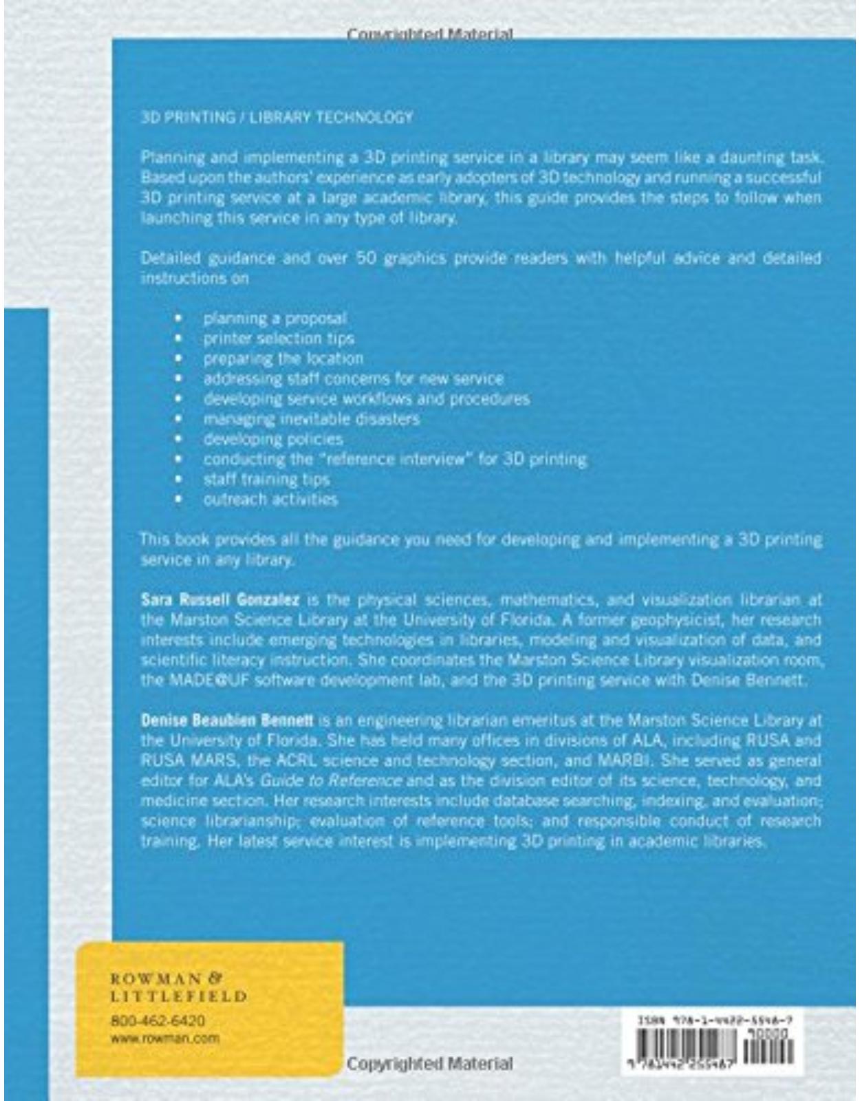 3D Printing  A Practical Guide for Librarians