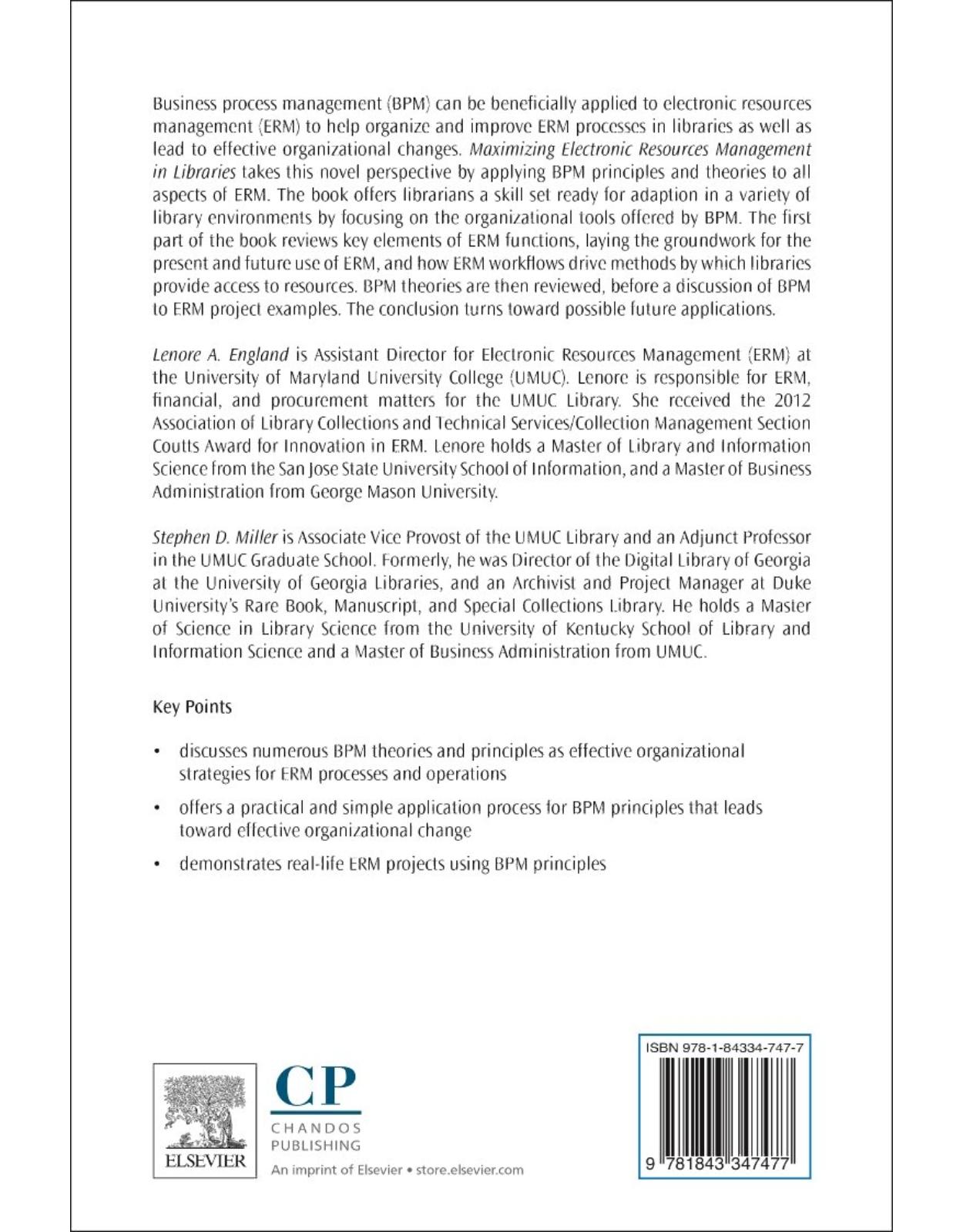 Maximizing Electronic Resources Management in Libraries    Applying Business Process Management 