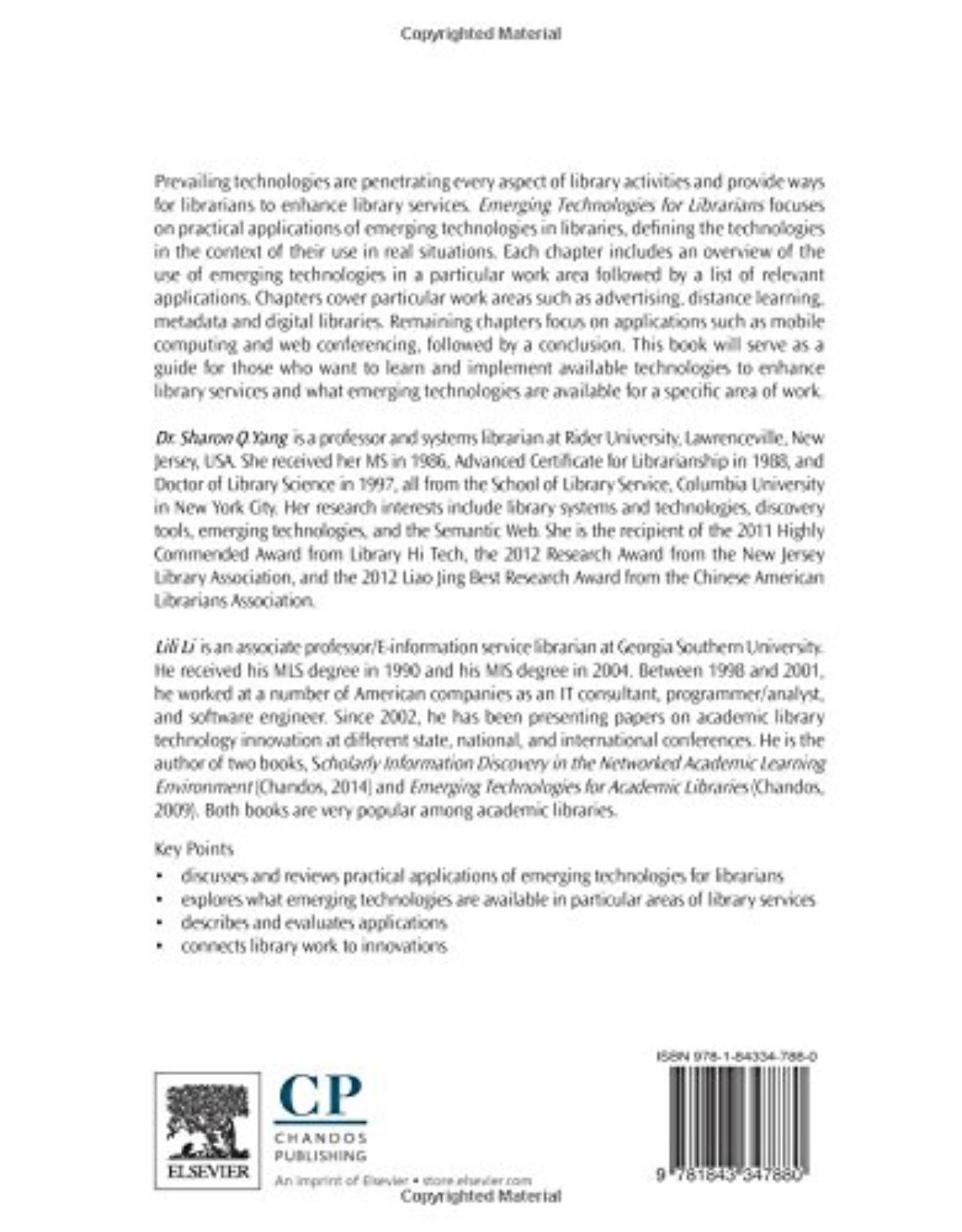 Emerging Technologies for Librarians   A Practical Approach to Innovation