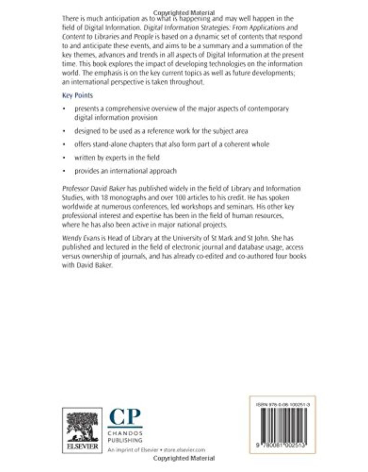Digital Information Strategies   From Applications and Content to Libraries and People  