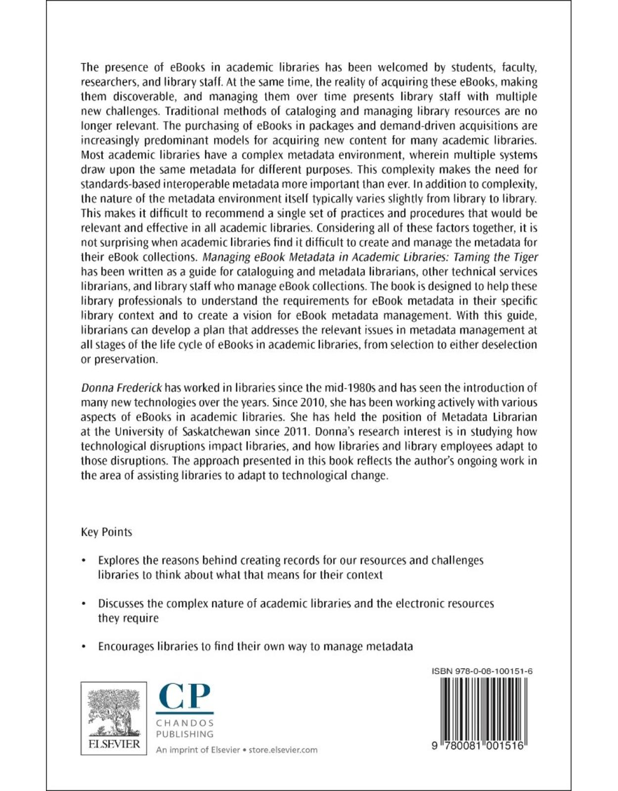 Managing ebook Metadata in Academic Libraries   Taming the Tiger  