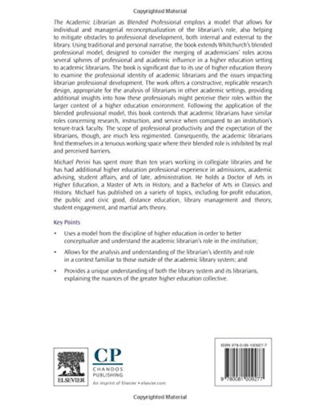 The Academic Librarian as Blended Professional  Reassessing and Redefining the Role