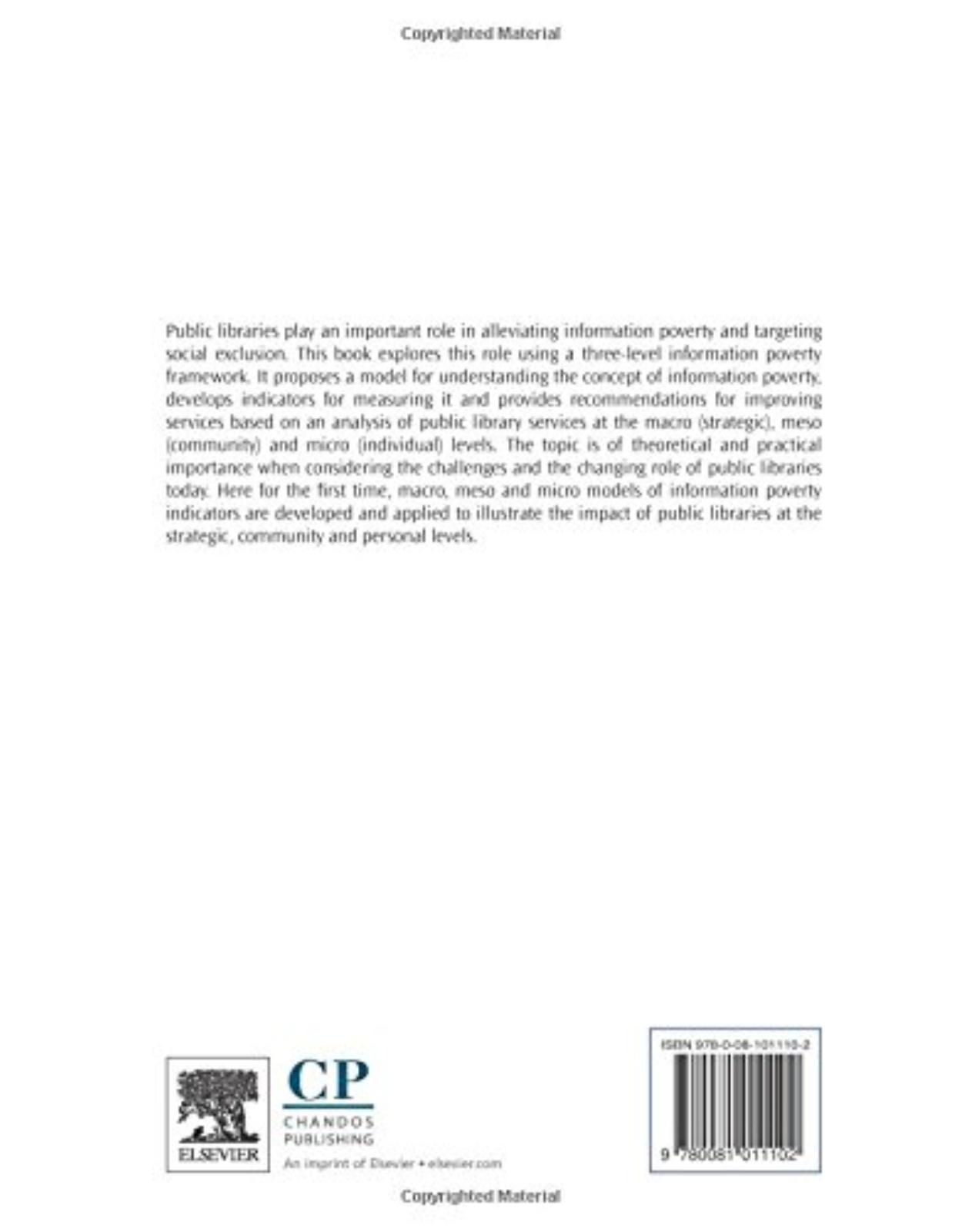 Overcoming Information Poverty    Investigating the Role of Public Libraries in The Twenty-First Century 
