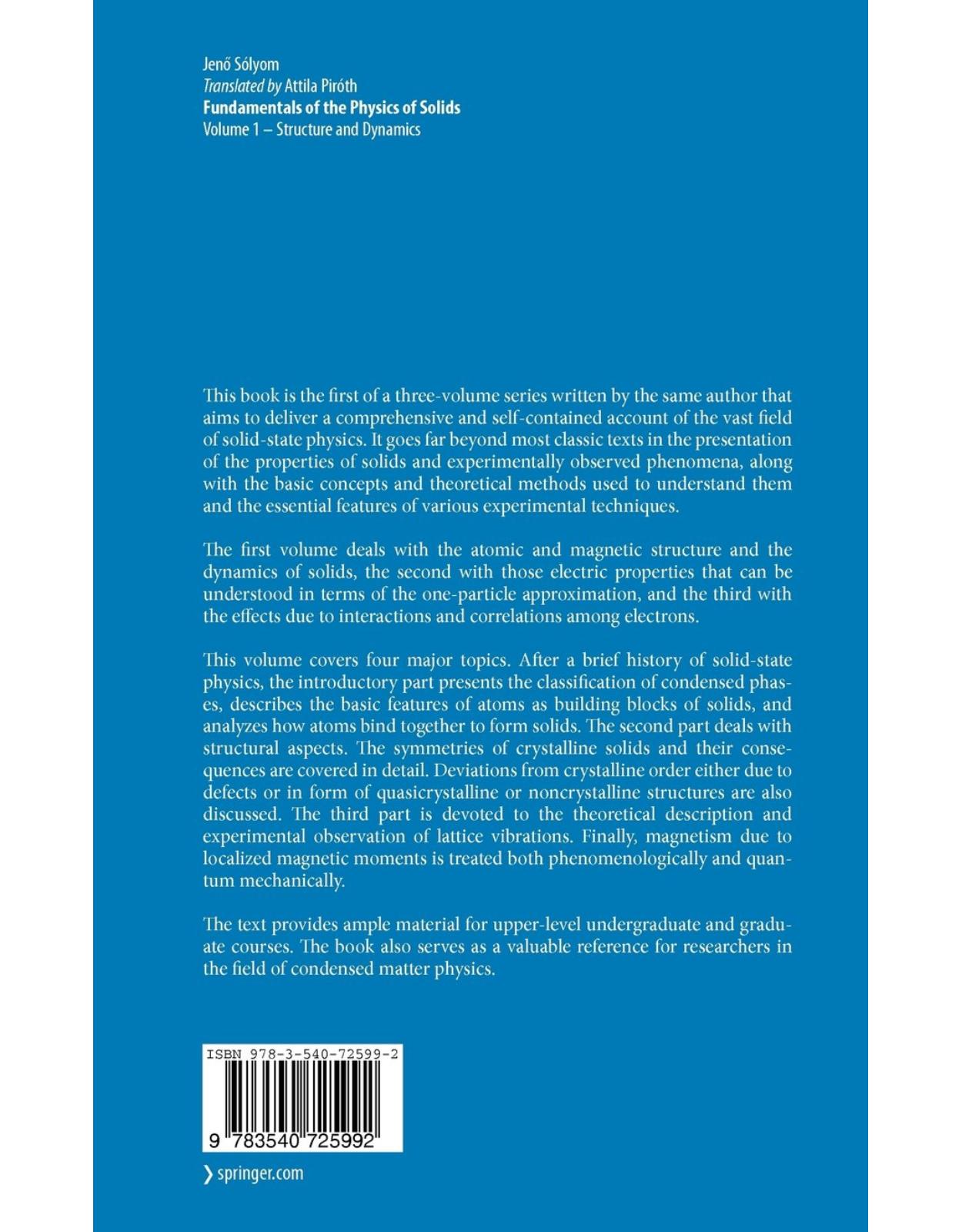 Fundamentals of the Physics of Solids: Volume 1: Structure and Dynamics